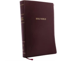 KNYGA Thomas Nelson KJV Holy Bible: Super Giant Print with 43,000 Cross References, Burgundy Leather-look, Raudona Letter, Comfort Print: King James Version