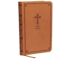 KNYGA Thomas Nelson Nelson Thomas KJV Holy Bible: Value Compact Thinline, Brown Leathersoft, Raudona Letter, Comfort Print: King James Version