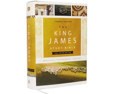 KNYGA Thomas Thomas Nelson King James Study Bible, Full-Color Edition, Cloth-bound Hardcover, Raudona Letter, KJV Holy Bible