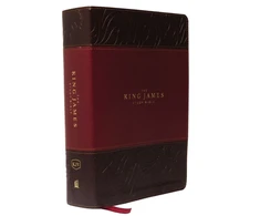 KNYGA Thomas Thomas Nelson KJV, The King James Study Bible, Leathersoft, Burgundy, Raudona Letter, Full-Color Edition, Holy Bible, King James Version