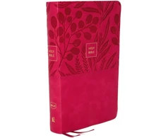 KNYGA Thomas Thomas Nelson Nelson Thomas NKJV, End-of-Verse Reference Bible, Personal Size Large Print, Leathersoft, Rožinė, Raudona Letter, Comfort Print: Holy Bible, New King James Version