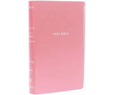 KNYGA Thomas Thomas Nelson Nelson Thomas NKJV, Gift and Award Bible, Leather-Look, Rožinė, Raudona Letter, Comfort Print: Holy Bible, New King James Version