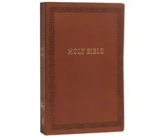 KNYGA Thomas Thomas Nelson NKJV, Holy Bible, Soft Touch Edition, Leathersoft, Brown, Comfort Print, Holy Bible, New King James Version