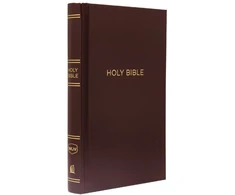 KNYGA Thomas Thomas Nelson Nelson Thomas NKJV, Pew Bible, Hardcover, Burgundy, Raudona Letter, Comfort Print: Holy Bible, New King James Version