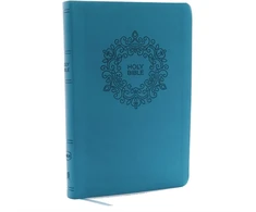 KNYGA Thomas Thomas Nelson NKJV, Value Thinline Bible, Large Print, Turquoise Leathersoft, Raudona Letter, Comfort Print