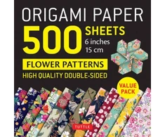 KNYGA Tuttle Publishing Origami Paper 500 sheets Flower Patterns 6" (15 cm)