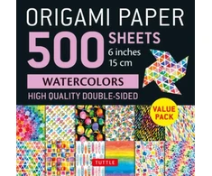 KNYGA Tuttle Publishing Origami Paper 500 sheets Rainbow Watercolors 6" (15 cm)