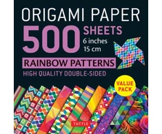 KNYGA Tuttle Publishing Staff Origami Paper 500 sheets Rainbow Patterns 6 inch (15 cm)