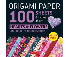 KNYGA Tuttle Tuttle Publishing Origami Paper 100 sheets Hearts &amp; Flowers 6" (15 cm)