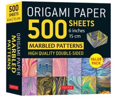 KNYGA Tuttle Tuttle Publishing Origami Paper 500 sheets Marbled Patterns 6" (15 cm)
