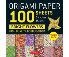 KNYGA Tuttle Tuttle Studio Origami Paper 100 Sheets Bright Flowers 6" (15 cm)