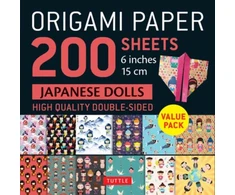 KNYGA Tuttle Tuttle Studio Origami Paper 200 sheets Japanese Dolls 6" (15 cm)