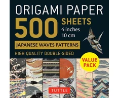 KNYGA Tuttle Tuttle Studio Origami Paper 500 sheets Japanese Waves 4" (10 cm)