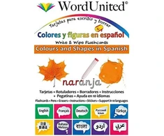 KNYGA WordUnited Colours and Shapes in Spanish, Write &amp; Wipe Flashcards