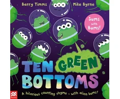KNYGA Barry Timms Ten Žalias Bottoms, A laugh-out-loud rhyming counting book