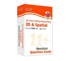 KNYGA Cgp Books 11+ CEM Revision Question Cards: Non-Verbal Reasoning 3D &amp; Spatial - Ages 10-11