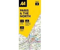 KNYGA Bookshop AA Road Map Paris &amp; The North
