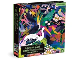 Dėlionė Bookshop Birds Illuminated 500 Piece Glow in the Dark Puzzle