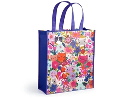 KNYGA Bookshop Blooming Cats Reusable Shopping Bag