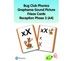 KNYGA Rhona Johnston Bug Club Phonics Grapheme-Sound Picture Frieze Cards Reception Phase 3 (A4)