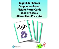 KNYGA Bookshop Bug Club Phonics Grapheme-Sound Picture Frieze Cards Year 1 Phase 5 alternatives (A4)