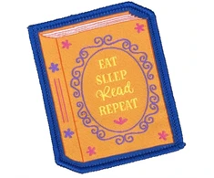 KNYGA Bookshop Eat Sleep Read Repeat Sew On Patch