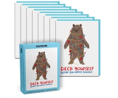 KNYGA Bookshop Em &amp; Friends Deck Yourself Boxed Greeting Cards, Box of 8 Single Holiday Cards