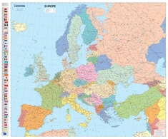 KNYGA Bookshop Europe Political - Michelin rolled &amp; tubed wall map Encapsulated