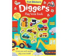 KNYGA Bookshop Felt Stickers Diggers Play Scene Book