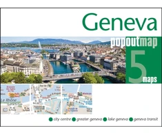 KNYGA Bookshop Geneva PopOut Map - pocket size, pop up, street map of Geneva