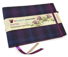 KNYGA Bookshop Guest Book - Kinloch Anderson Thistle Tartan cloth