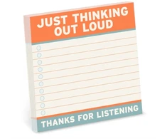 KNYGA Bookshop Knock Knock Thinking Out Loud Sticky Notes (4 x 4-inches)