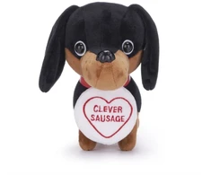 KNYGA Bookshop Love Hearts 7" Clever Sausage Dog Plush Gift