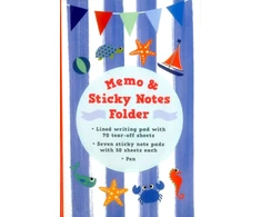 KNYGA Bookshop Memo &amp; Sticky Notes Folder: Nautical