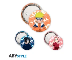 KNYGA Bookshop Naruto Sasuke &amp; Sakura 3 Badge Pack