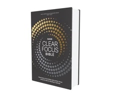 KNYGA Bookshop NASB, Clear Focus Bible, Hardcover, Charcoal/Gold