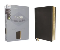KNYGA Zondervan NASB, Personal Size Bible, Large Print, Genuine Leather, Calfskin, Juodas, Raudona Letter, 1995 Text, Comfort Print