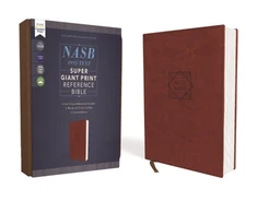KNYGA Bookshop NASB, Super Giant Print Reference Bible, Leathersoft, Brown, Raudona Letter, 1995 Text, Comfort Print