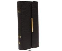 KNYGA Bookshop NKJV, Checkbook Bible, Compact, Bonded Leather, Juodas, Wallet Style, Raudona Letter
