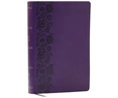 KNYGA Bookshop NKJV Giant Print End-of-Verse Reference Bible, Violetinė Leathersoft, Raudona Letter, Comfort Print