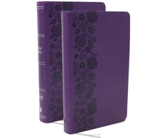 KNYGA Bookshop NKJV Personal Size End-of-verse Reference Bible with Journal SET, Violetinė Leathersoft, Comfort Print