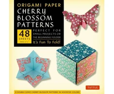 KNYGA Bookshop Origami Paper- Cherry Blossom Prints- Small 6 3/4" 48 sheets