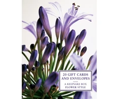KNYGA Bookshop Tin Box of 20 Gift Cards and Envelopes: Flower Style