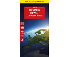 KNYGA Bookshop World Political Marco Polo Folded Map with Flags
