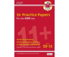 KNYGA Cgp Books 11+ CEM Practice Papers: Ages 10-11 - Pack 4 (with Parents' Guide &amp; Online Edition)