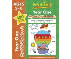 KNYGA Cottage Door Cottage Door Press Gold Stars Year One My BIG Workbook (Includes 300 auksinis star stickers, Ages 5 - 6)