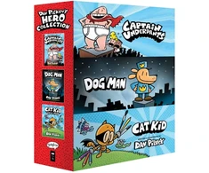 KNYGA Dav Pilkey's Hero Collection (Captain Underpants #1, Dog Man #1, Cat Kid Comic Club #1)