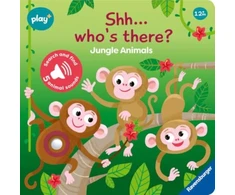 KNYGA Ravensburger Play+ Infant &amp; Toddler - Shhh…Who's there? Jungle Animals My First Seek and Find Sound Book, Search and find