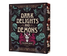 KNYGA Editors of Chartwell Books Dark Delights and Demons Coloring Book, Over 150 Macabre Masterpieces to Color with Stunning Sprayed Edges