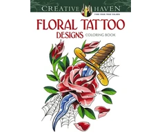 KNYGA Erik Siuda Creative Haven Floral Tattoo Designs Coloring Book